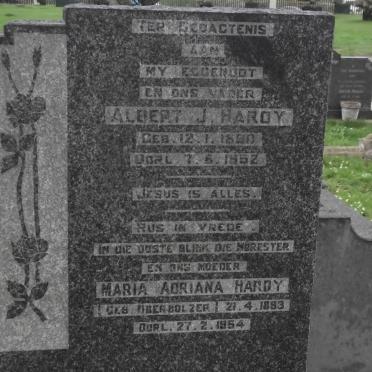 HARDY Albert J. 1890-1952 &amp; Maria Adriana OBERHOLZER 1893-1954