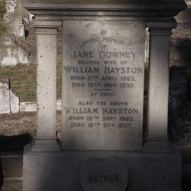 HAYSTON William 1862-1937 &amp; Jane DOWNEY 1863-1930