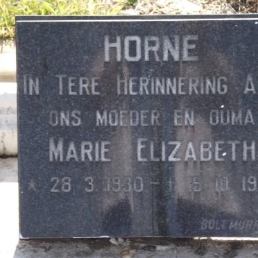 HORNE Marie Elizabeth 1930-1980