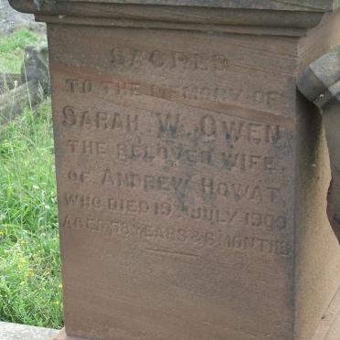 HOWAT Sarah W. nee OWEN -1900