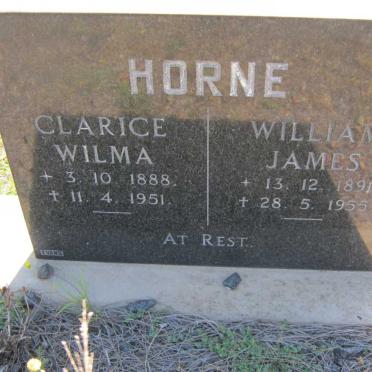 HORNE William James 1891-1955 &amp; Clarice Wilma 1888-1951