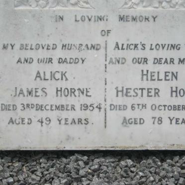 HORNE Alick James-1954 &amp; Helen Hester -1991