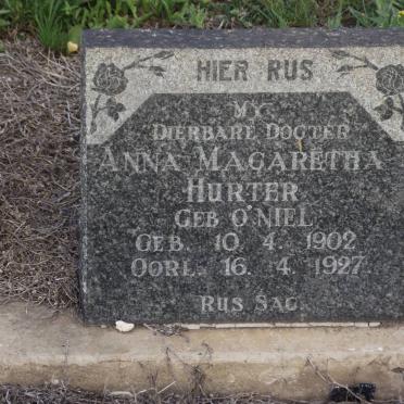 HURTER Anna Magaretha nee O'NIEL 1902-1927