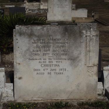 JAPP Robert 1877-1935 &amp; Christina -1972