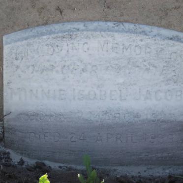 JACOBS Minnie Isobel 1929-1939