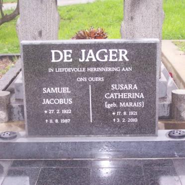 JAGER Samuel Jacobus, de 1922-1987 &amp; Susara Catherina MARAIS 1921-2010