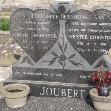 JOUBERT Johan Frederick 1914-1983 &amp; Hester Christina 1911-1998