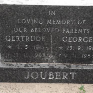 JOUBERT George 1911-1986 &amp; Gertrude 1915-1985