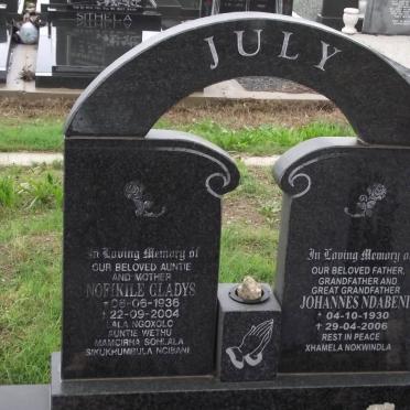 JULY Johannes Ndabeni 1930-2006 &amp; Nofikile Gladys 1936-2004