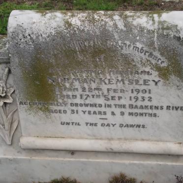 KEMSLEY Norman 1901-1932