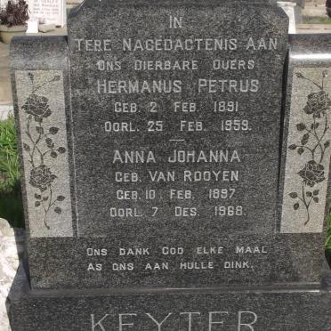 KEYTER Hermanus Petrus 1891-1959 &amp; Anna Johanna VAN ROOYEN 1897-1968