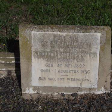KEYTER Susanna Francina nee BARKHUIZEN 1892-1936