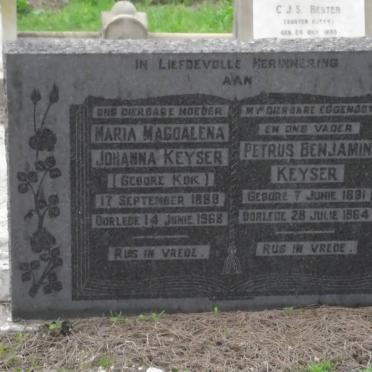 KEYSER Maria Magdalena Johanna KOK 1888-1968 &amp; Petrus Benjamin 1891-1964