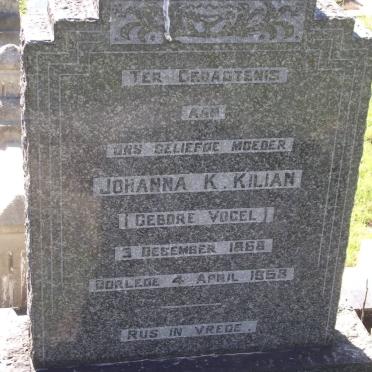 KILIAN Johanna K. nee VOGEL 1868-1958