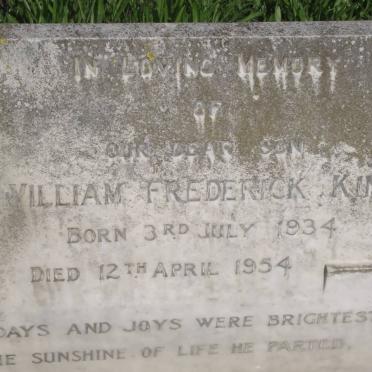 KING William Frederick 1934-1954