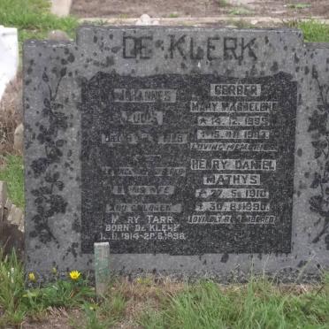 KLERK, de :: TARR :: GERBER :: MATHYS