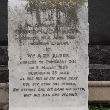 KLERK Teunsina J.C., de -1932 &amp; Wm A. -1899