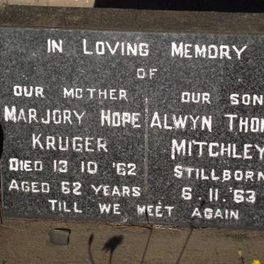 KRUGER Marjory Hope -1962 :: MITCHLEY Alwyn Thomas -1963
