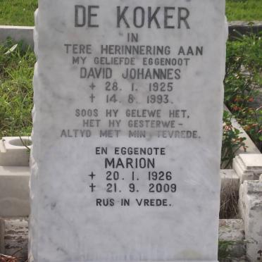 KOKER David Johannes, de 1925-1993 &amp; Marion 1926-2009