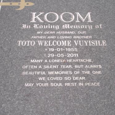 KOOM Toto Welcome Vuyisile 1955-2011