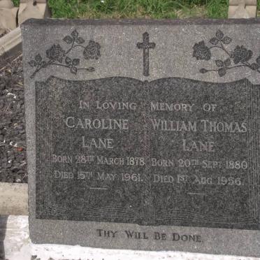 LANE Caroline 1878-1961 &amp; William Thomas 1880-1956