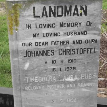 LANDMAN Johannes Christoffel 1910-1979 &amp; Theodora Laura Ruby 1912-1982