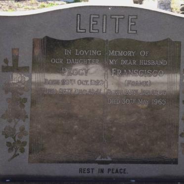 LEITE Franscisco 1906-1965 :: LEITE Peggy 1929-1941