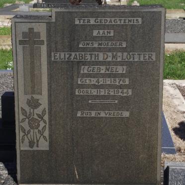 LOTTER Elizabeth D.M. nee NEL 1876-1944