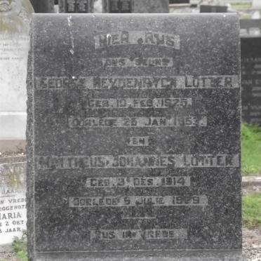 LOTTER George Heydenrych 1925-1953 :: LOTTER Mattheus Johannes 1914-1929