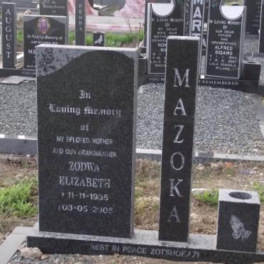 MAZOKA Zodwa Elizabeth 1935-2005