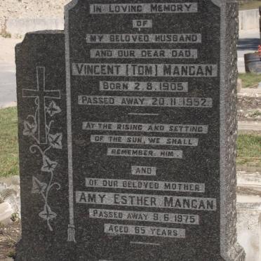 MANGAN Vincent 1905-1952 &amp; Amy Esther -1975