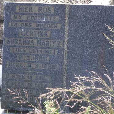 MARITZ Gertina Susanna nee LOTRING 1895-1968