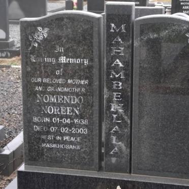MAHAMBEHLALA Nomendo Noreen 1938-2003