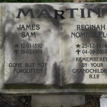 MARTIN James Sam 1892-1989 &amp; Reginah Nombulelo 1914-2002