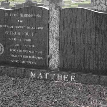 MATTHEE Petrus Fouche 1940-1981