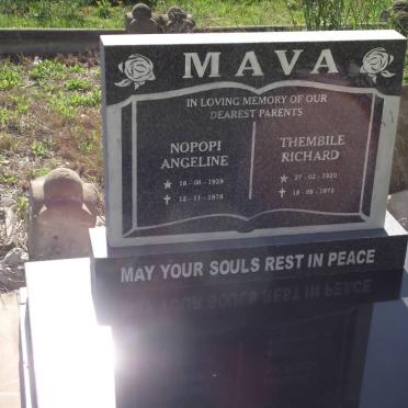 MAVA Thembile Richard 1920-1973 &amp; Nopopi Angeline 1929-1978