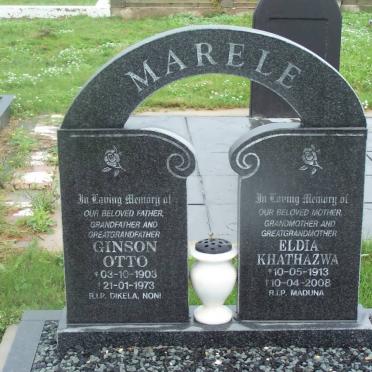 MARELE Ginson Otto 1903-1973 &amp; Eldia Khathazwa 1913-2008
