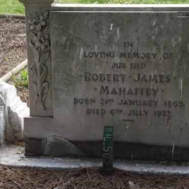 MAHAFFEY Robert James 1865-1937