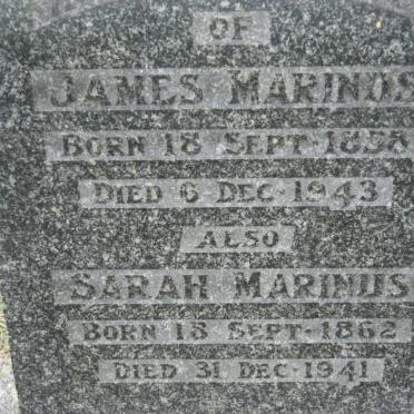 MARINUS James 1858-1943 &amp; Sarah 1862-1941