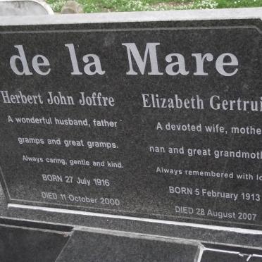 MARE Herbert John Joffre, de la 1916-2000 &amp; Elizabeth Gertruida 1913-2007