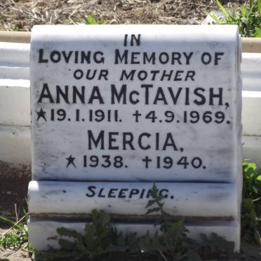 Mc TAVISH Anna 1911-1969 :: Mc TAVISH Mercia 1938-1940