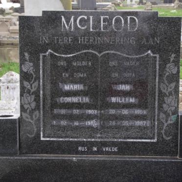 Mc LEOD Maria Cornelia 1903-1986 &amp; Jan Willem 1909-1987