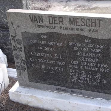 MESCHT Christina S.L., van der 1902-1973 &amp; Johannes George 1906-1970