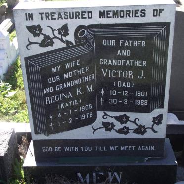 MEW Victor J. 1901-1988 &amp; Regina K.M. 1905-1978