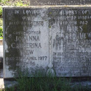 MEW Johanna Catherina -1977 &amp; James Alfred -1959