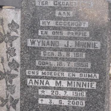 MINNIE Wynand J. 1911-1956 &amp; Anna M. 1916-2000