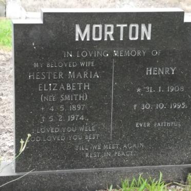MORTON Hester Maria Elizabeth SMITH 1897-1974 :: MORTON Henry 1908-1995
