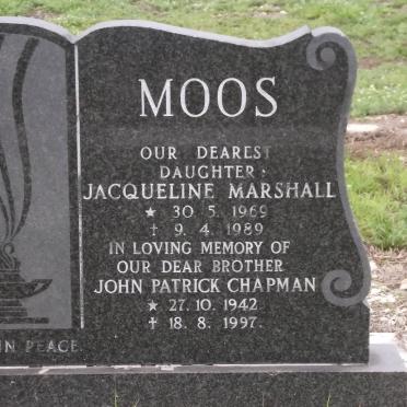 MOOS Jacqueline Marshall 1969-1989 :: CHAPMAN John Patrick 1942-1997