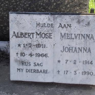 MOSE Albert 1911-1966 &amp; Melvinna Johanna 1914-1990
