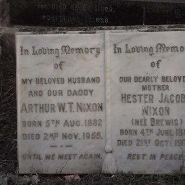 NIXON Arthur W.T. 1882-1955 &amp; Hester Jacoba BREWIS 1889-1978